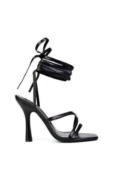 'Kyra' Lace Up High Heel Stilettos Sandals with Square Toe