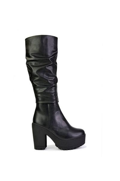 'Austin' Ruched Chunky Platform Sole Boots