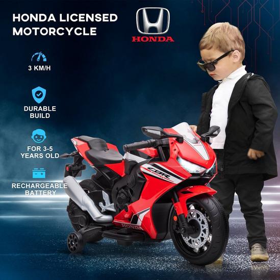 HOMCOM 6V Honda Licensed Kids Motorcycle Music, Training Wheels 6
