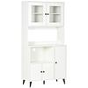 HOMCOM Freestanding Kitchen Storage Cabinet   Cupboards Adjustable Shelves thumbnail 1