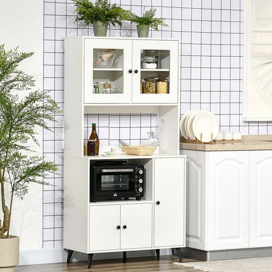HOMCOM Freestanding Kitchen Storage Cabinet   Cupboards Adjustable Shelves 2