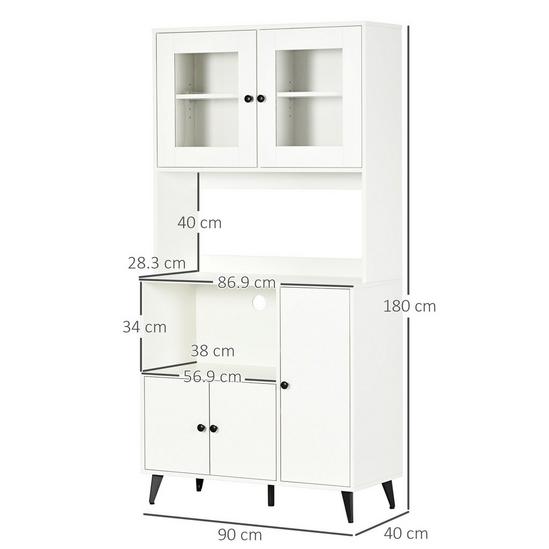 HOMCOM Freestanding Kitchen Storage Cabinet   Cupboards Adjustable Shelves 3