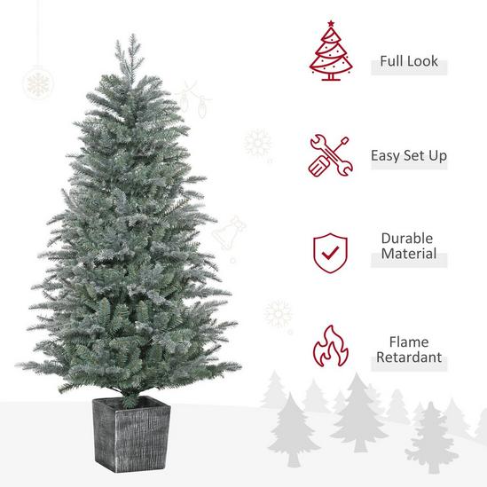 HOMCOM 5ft Artificial Christmas Tree Pot Stand and 1140 Tips Xmas Decoration 5
