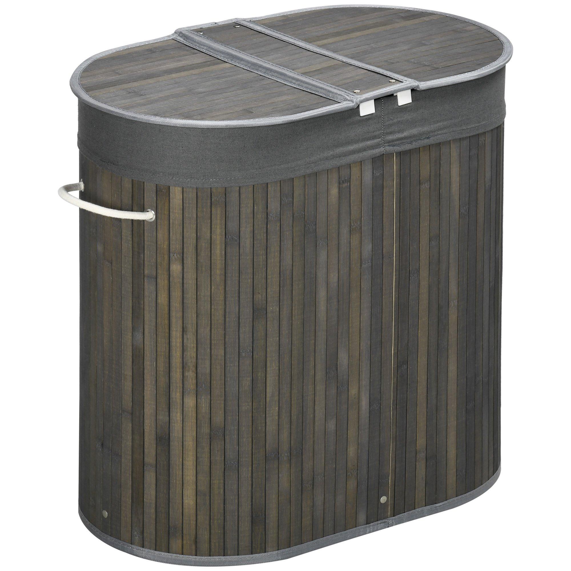 Bamboo Laundry Basket with Lid 100 Litres Laundry Hamper