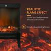 HOMCOM 180° Charming Electric Fireplace Heater, Quiet Stove with LED Flame Effect Black thumbnail 6