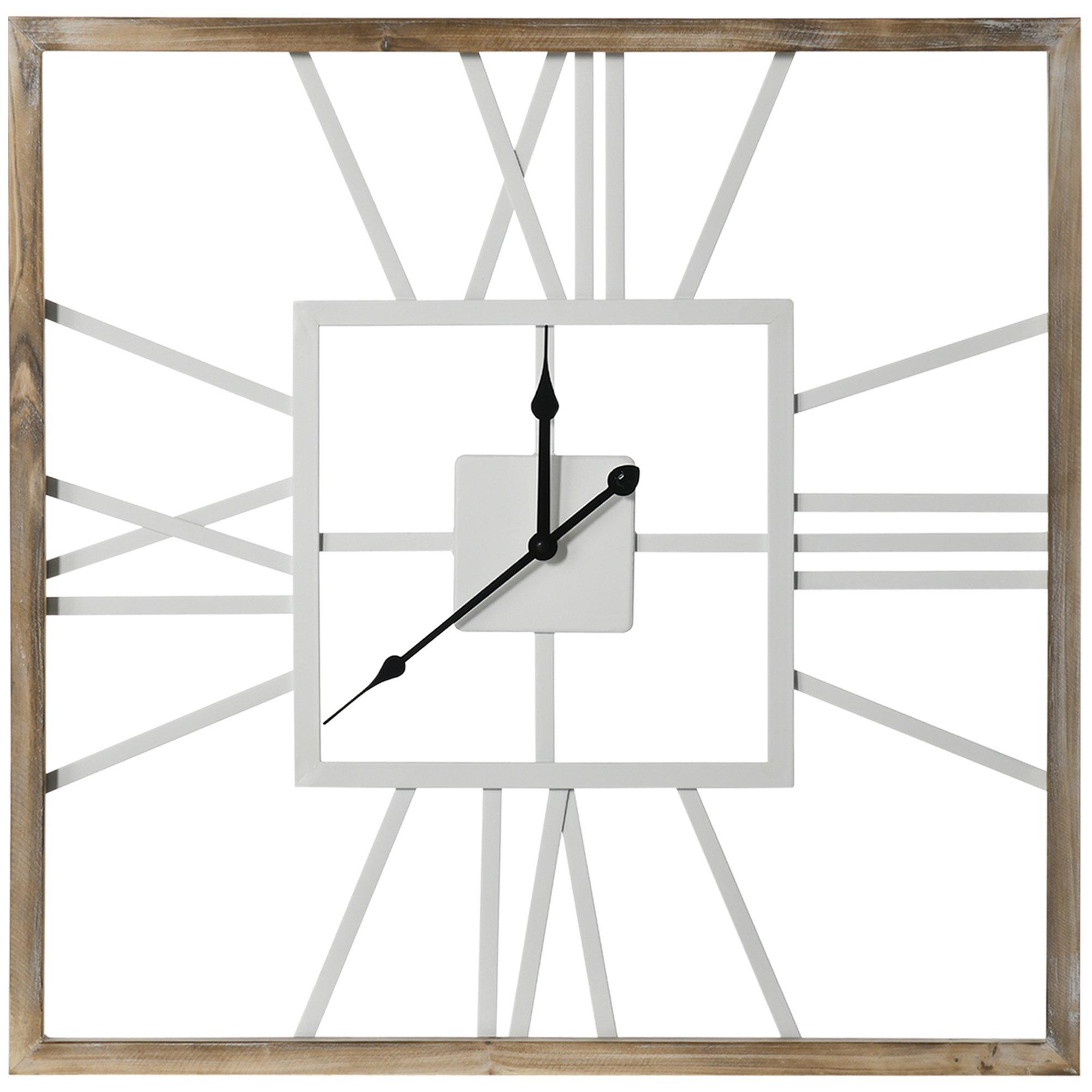 Large Wall Clock 60cm Wood Retro Roman Numeral Clock Living Room