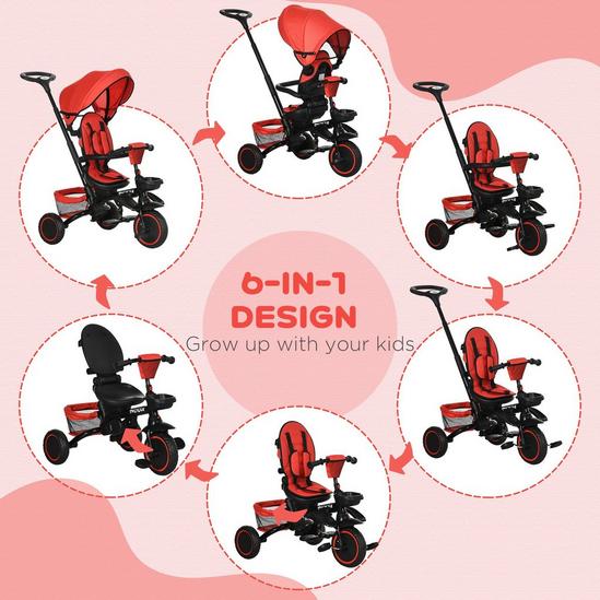 HOMCOM Multifunctional Baby Trike with Parent Handle, Rotatable Seat Safety Bar 4