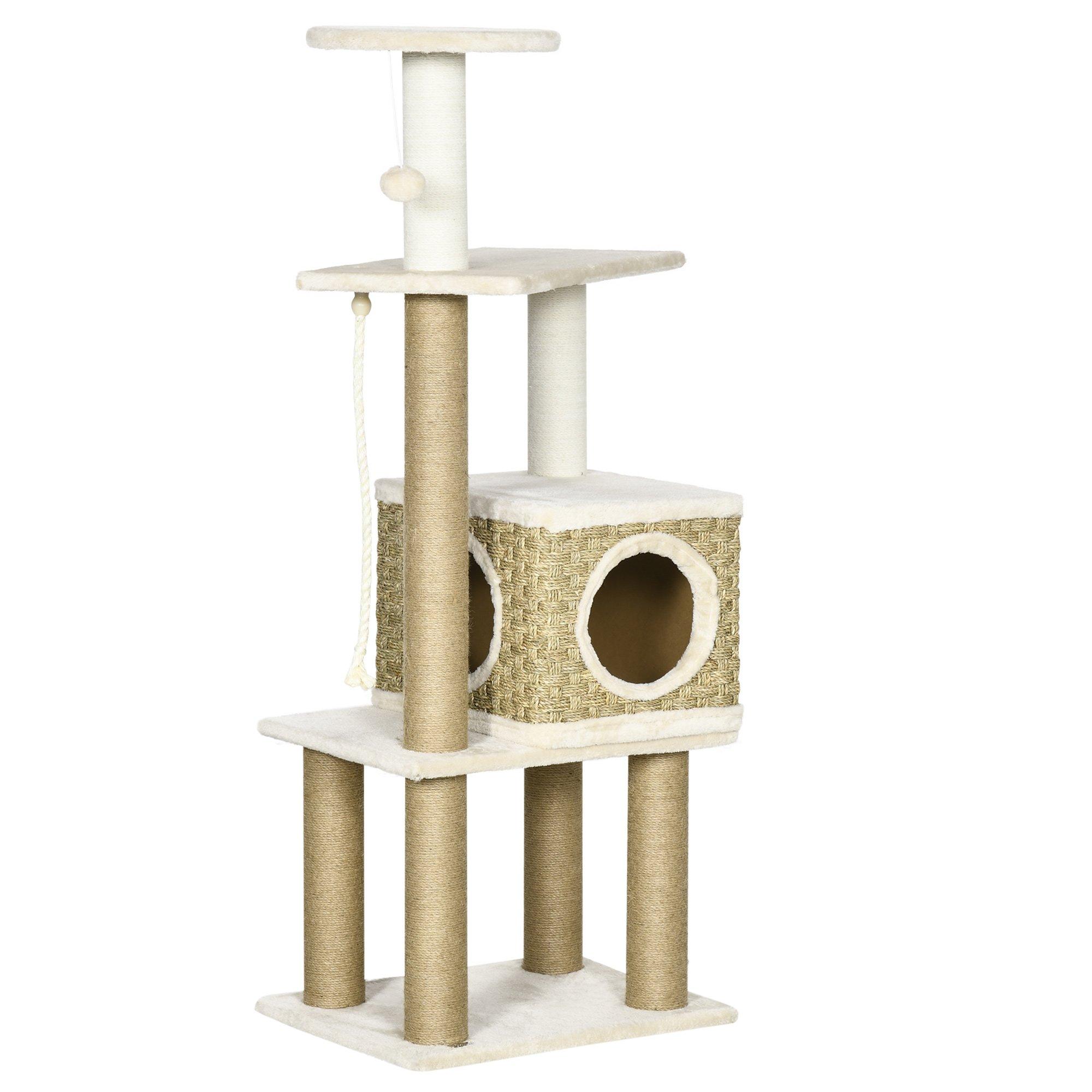 Cat Tree Activity Centre Jute Scratching Post, Cat House, Toy Ball