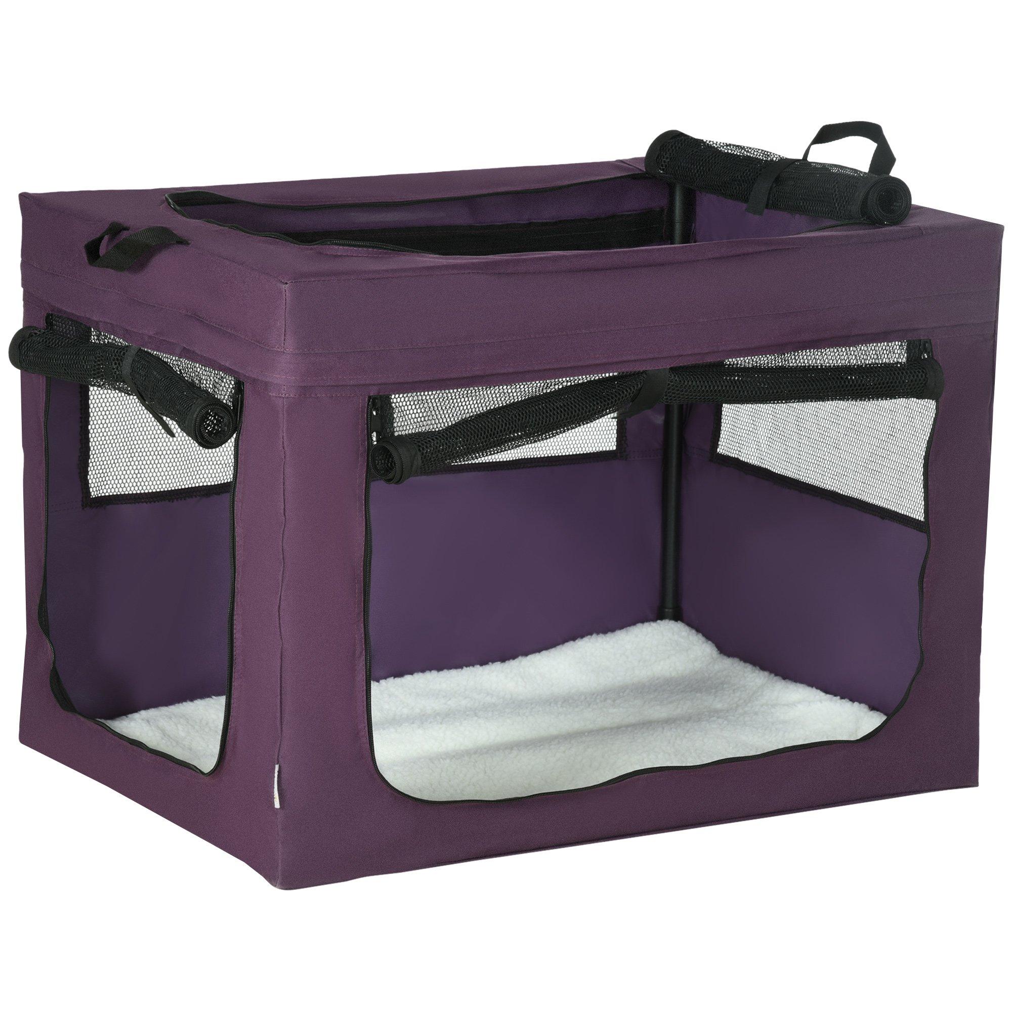 80cm Pet Carrier, Soft Side Pet Travel Crate with Mat for Medium Dogs