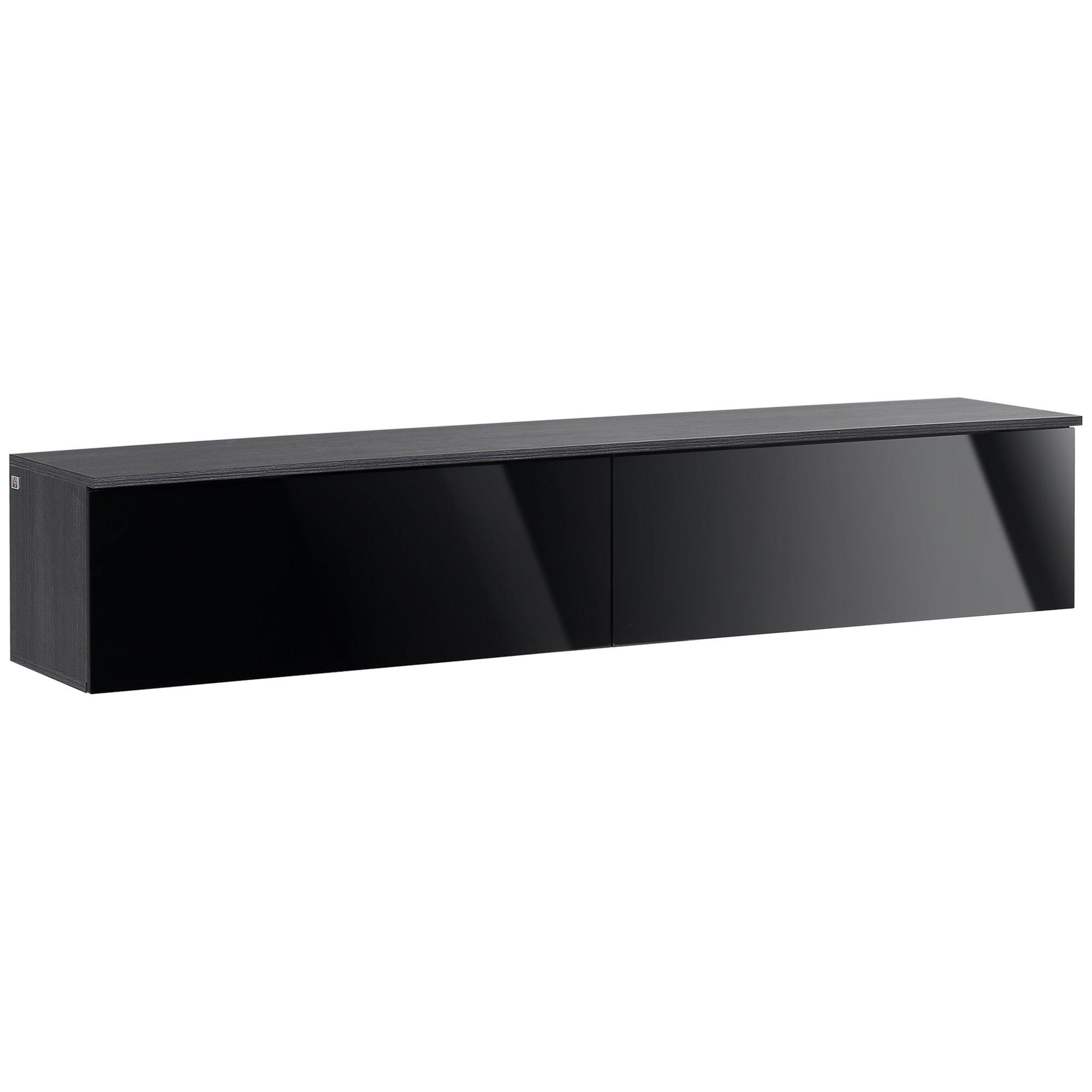Floating TV Unit Stand Wall Mount Media Console with Storage Cupboards
