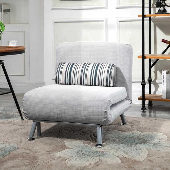 HOMCOM Single Sofa Bed Folding Chair Bed Metal Frame Padding Pillow 2