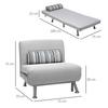 HOMCOM Single Sofa Bed Folding Chair Bed Metal Frame Padding Pillow thumbnail 3
