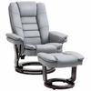 HOMCOM Swivel Manual Recliner and Footrest Set PU Lounge Chair Wood Base thumbnail 1
