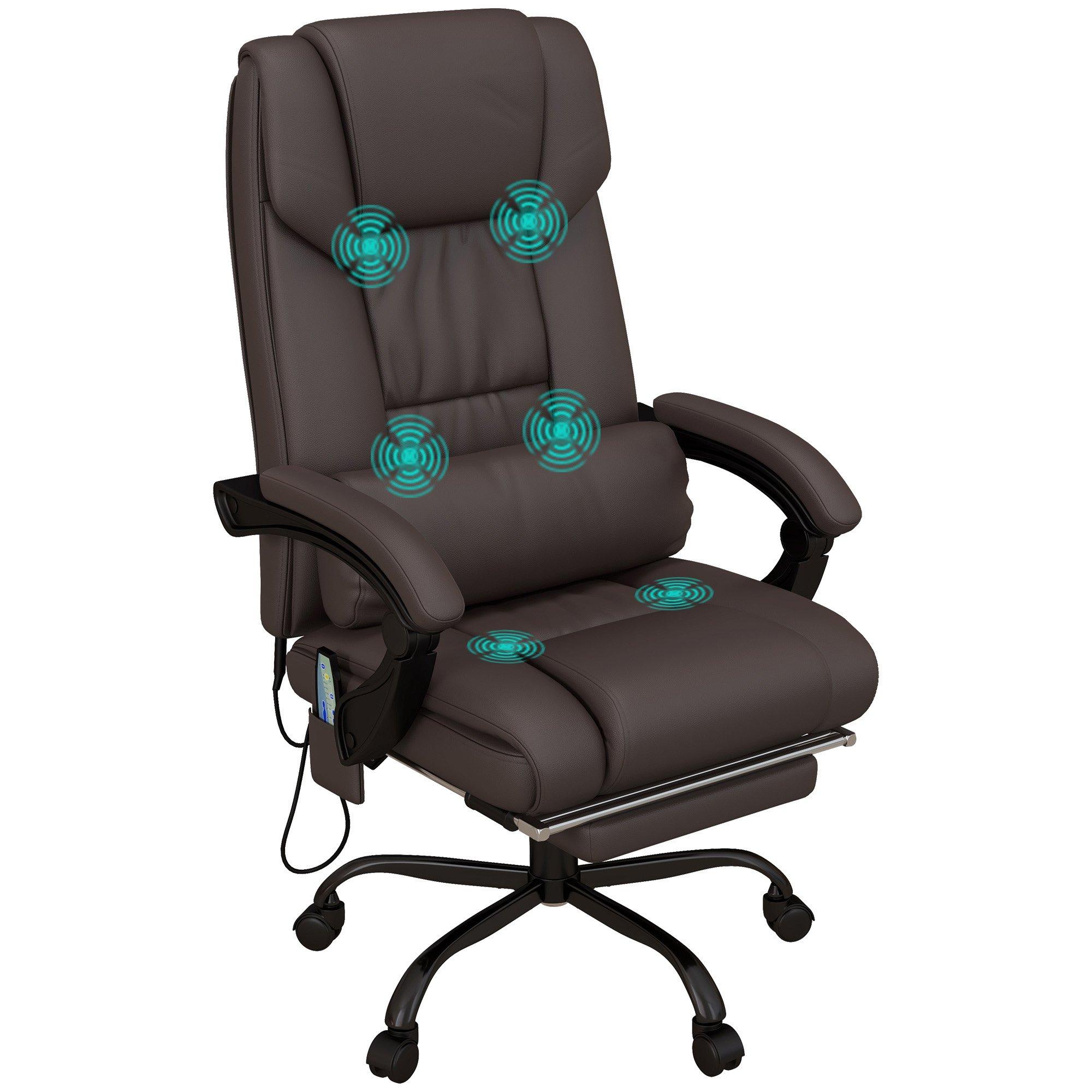 PU Leather Massage Office Chair with 6 Vibration Points Adjustable