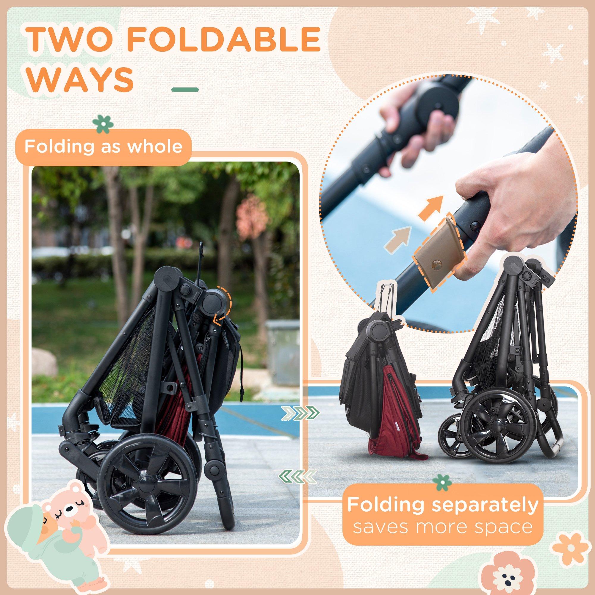 Pushchairs & Prams, Foldable Travel Baby Stroller with Fully Reclining  From Birth to 3 Years