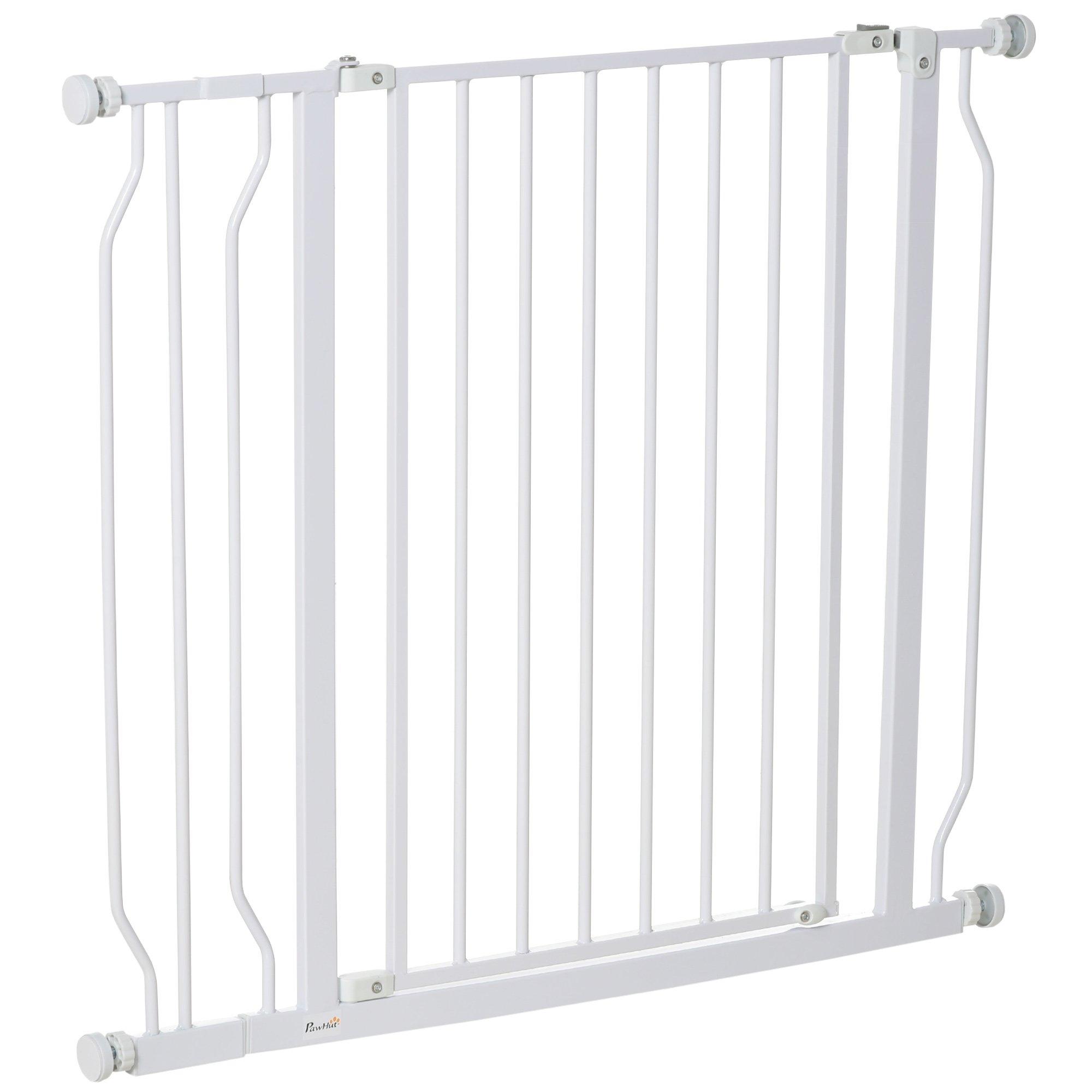 Pet Safety Gate Dog Barrier W/ Door Pressure Fit for Doorways, 75-95W cm