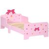 ZONEKIZ Princess-Themed Kids Toddler Bed with Cute Patterns, Safety Rails - Pink thumbnail 1