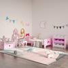 ZONEKIZ Princess-Themed Kids Toddler Bed with Cute Patterns, Safety Rails - Pink thumbnail 2