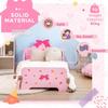 ZONEKIZ Princess-Themed Kids Toddler Bed with Cute Patterns, Safety Rails - Pink thumbnail 6