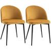 HOMCOM 2 Pieces Modern Upholstered Fabric Bucket Seat Dining Chairs thumbnail 1