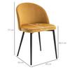HOMCOM 2 Pieces Modern Upholstered Fabric Bucket Seat Dining Chairs thumbnail 3