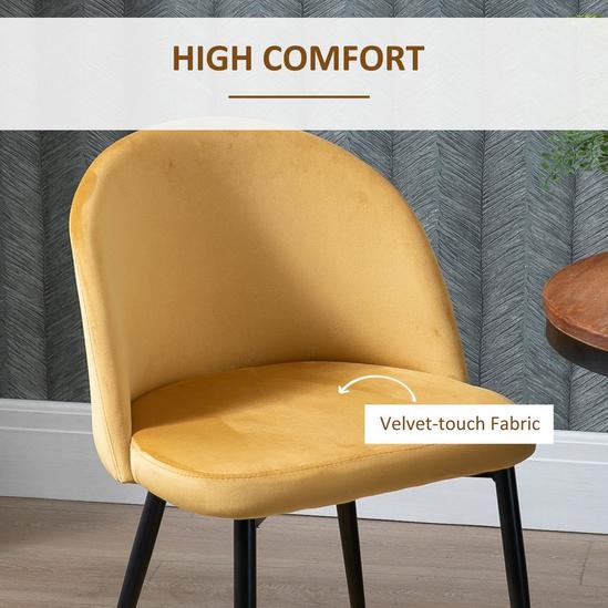 HOMCOM 2 Pieces Modern Upholstered Fabric Bucket Seat Dining Chairs 5