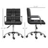 VINSETTO Mid Back PU Leather Home Office Chair Swivel Desk Chair Arm Wheel thumbnail 4