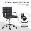 VINSETTO Mid Back PU Leather Home Office Chair Swivel Desk Chair Arm Wheel thumbnail 6