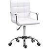 VINSETTO Mid Back PU Leather Home Office Chair Swivel Desk Chair Arm Wheel thumbnail 1