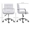 VINSETTO Mid Back PU Leather Home Office Chair Swivel Desk Chair Arm Wheel thumbnail 4