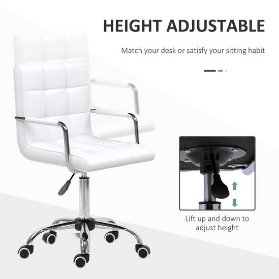 VINSETTO Mid Back PU Leather Home Office Chair Swivel Desk Chair Arm Wheel 5