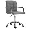 VINSETTO Mid Back PU Leather Home Office Chair Swivel Desk Chair Arm Wheel thumbnail 2