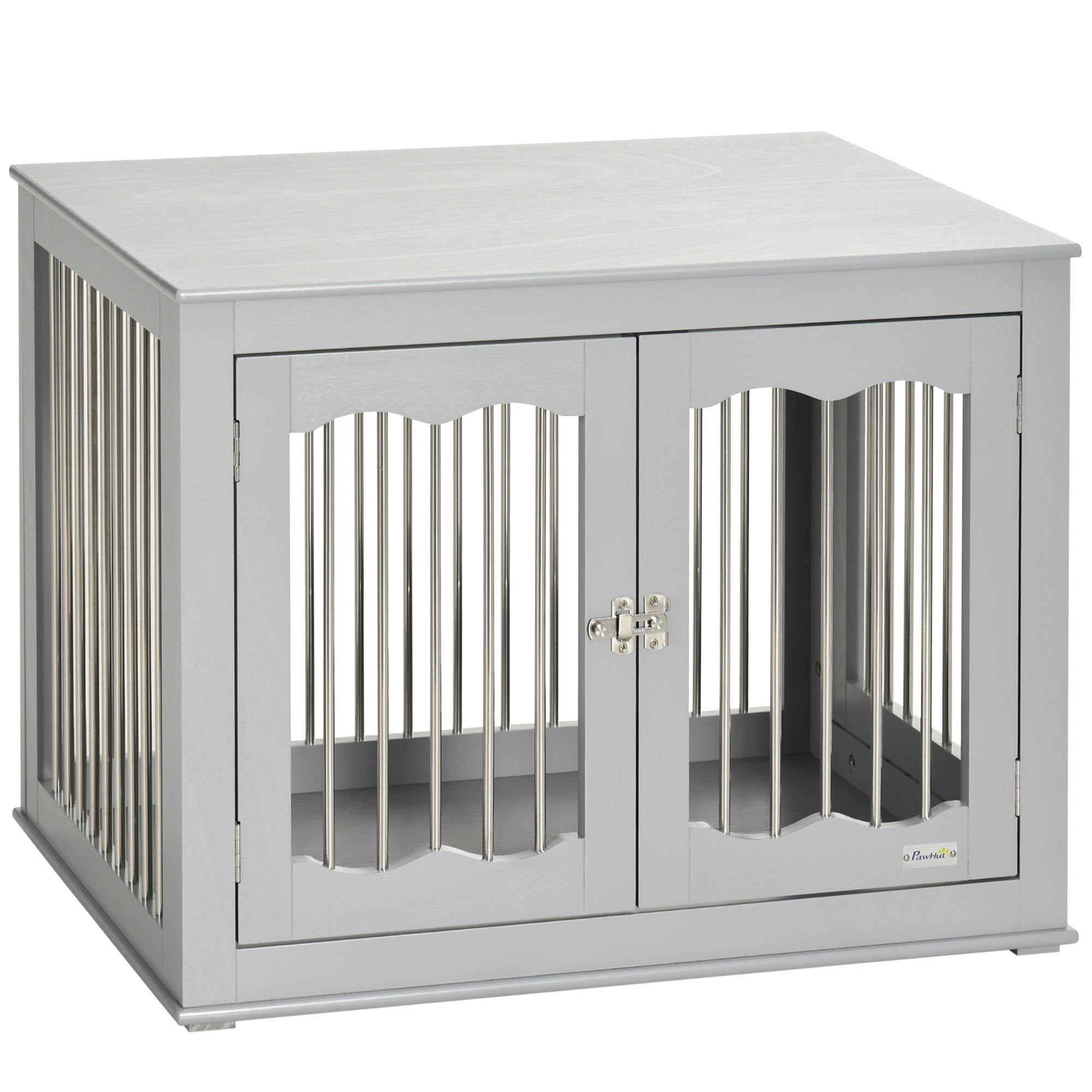 Dog Crate Furniture with Three Doors, Locks and Latches, for Medium Dogs