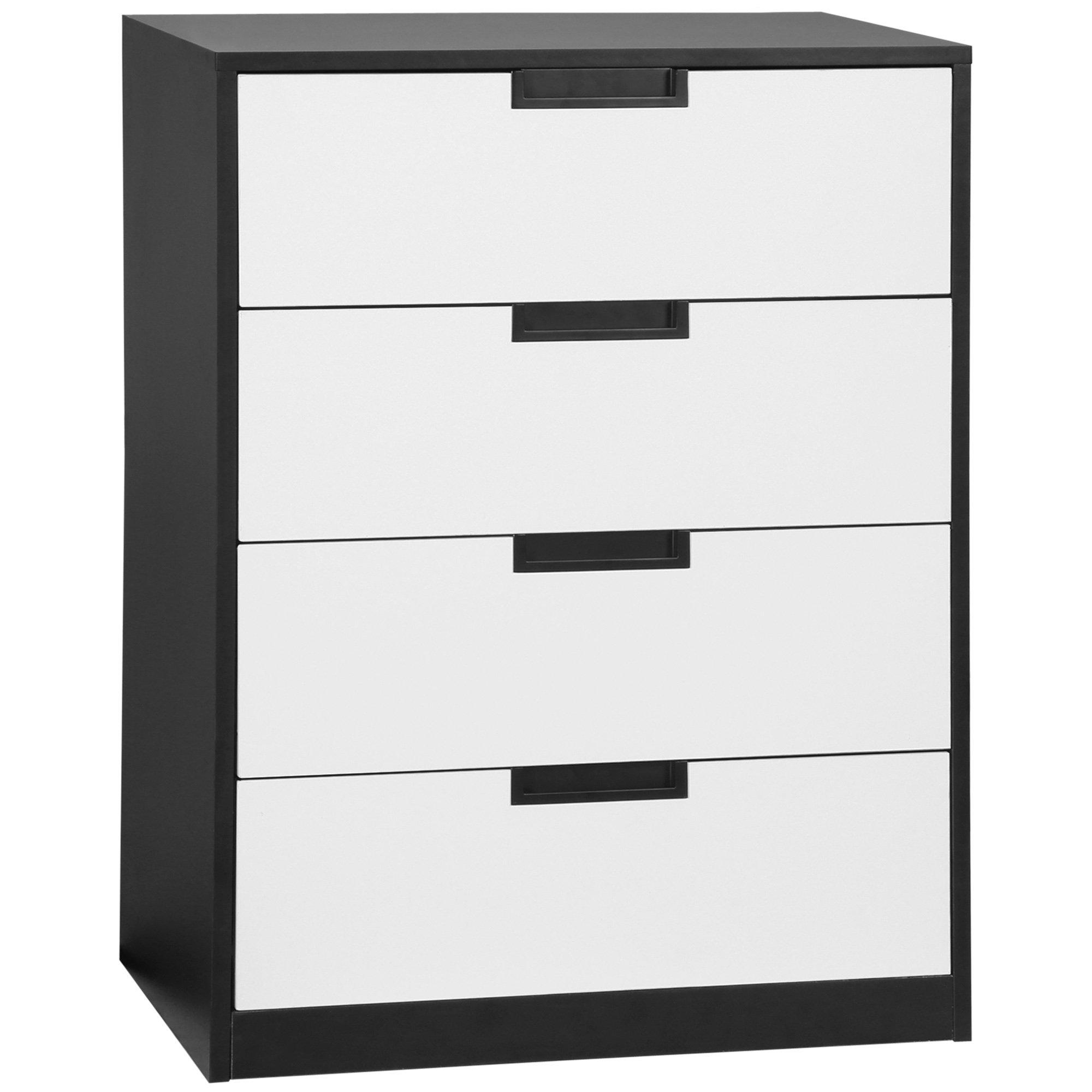 Chest of Drawers 4 Drawers Cabinet Organiser Unit with Handles