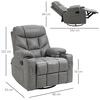 HOMCOM PU Leather Manual Recliner Chair, Swivel Armchair for Living Room thumbnail 3