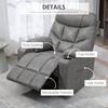 HOMCOM PU Leather Manual Recliner Chair, Swivel Armchair for Living Room thumbnail 6
