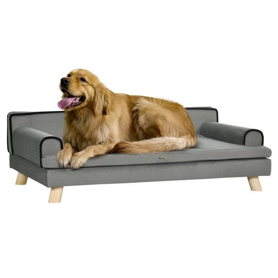 PAWHUT Pet Sofa for Large, Medium Digs with Wooden Legs, Water-Resistant Fabric 1