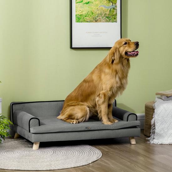 PAWHUT Pet Sofa for Large, Medium Digs with Wooden Legs, Water-Resistant Fabric 2