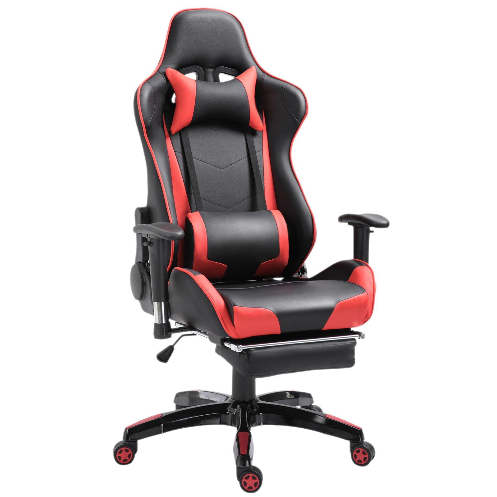 Ergonomic Gaming Chair Reclining Racing Chair with Swivel Wheels