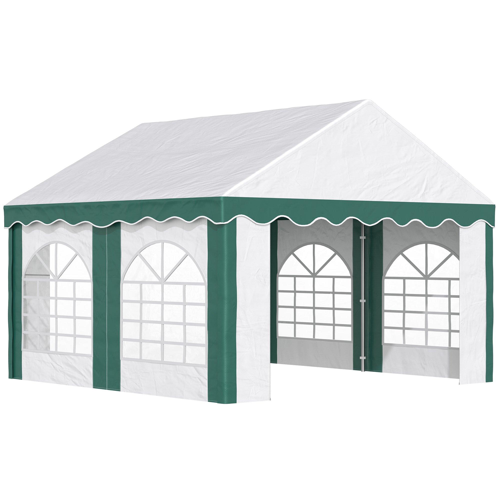 4 x 4m Marquee Gazebo, Party Tent with Sides and Double Doors