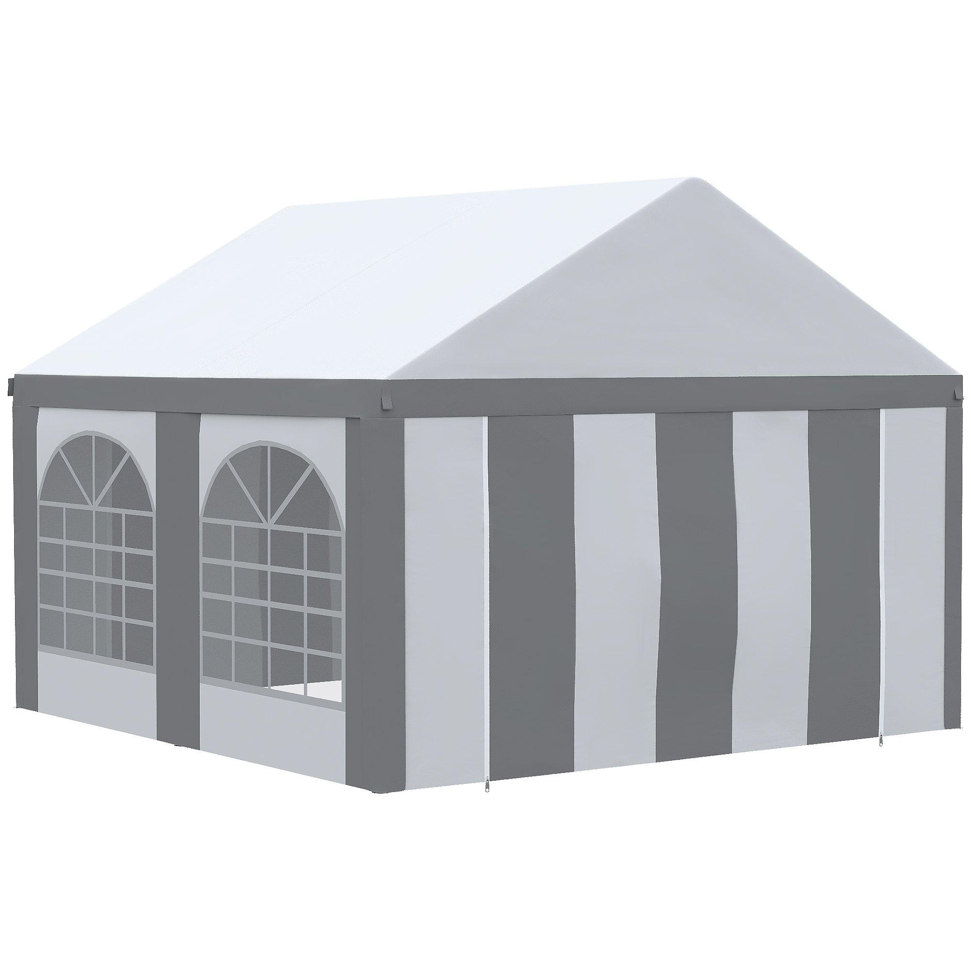 4 x 4m Party Tent, Marquee Gazebo with Sides, Windows, Double Doors