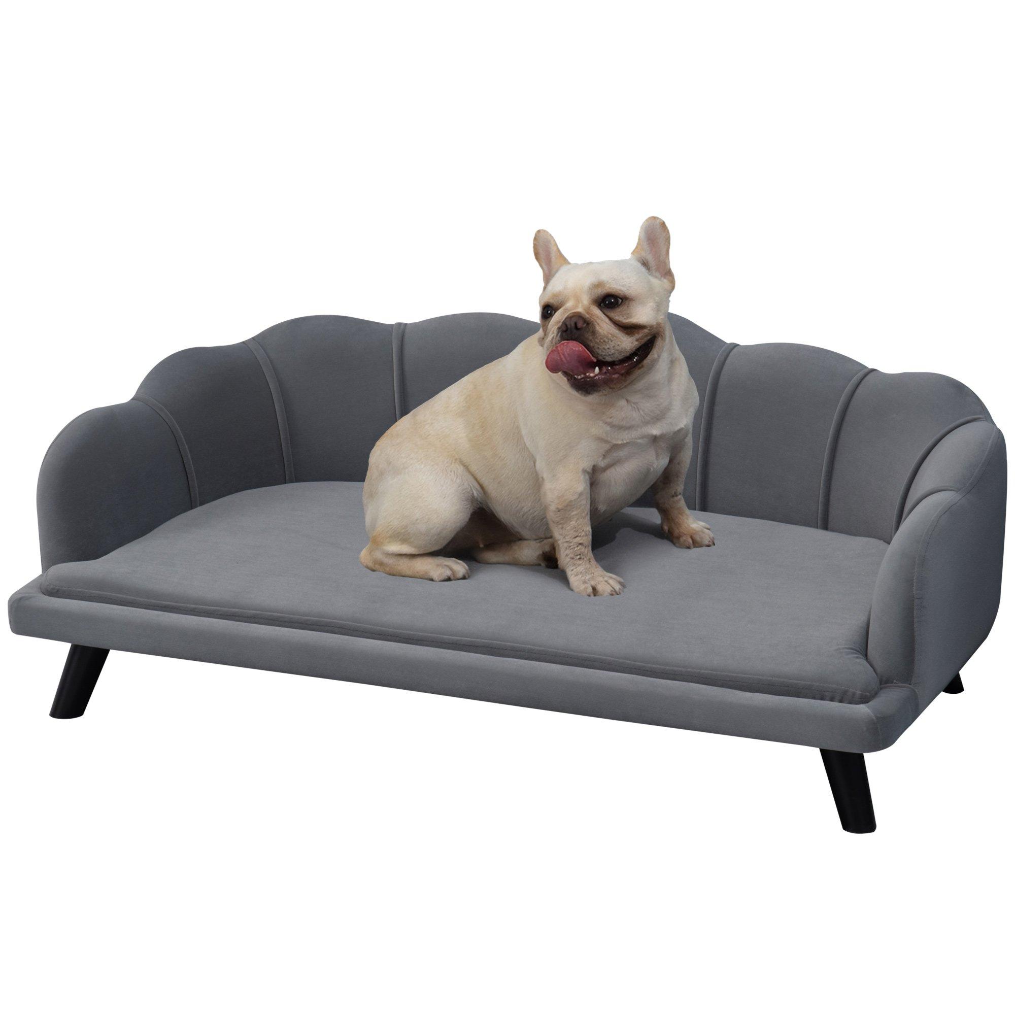 Shell-Shaped Pet Sofa for Medium, Large Dogs with Legs, Cushion