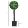 HOMCOM Set of 2 Decorative Artificial Plants Boxwood Ball Trees for Indoor thumbnail 4