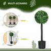 HOMCOM Set of 2 Decorative Artificial Plants Boxwood Ball Trees for Indoor thumbnail 6