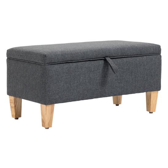 HOMCOM Linen Storage Ottoman Footstool for Toy Box, Bed End, Shoe Bench 1