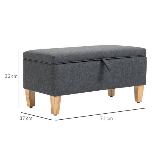 HOMCOM Linen Storage Ottoman Footstool for Toy Box, Bed End, Shoe Bench 3