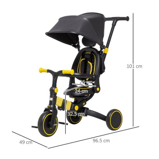 AIYAPLAY 3-in-1 Tricycle for Kids Baby Trike with Adjustable Push Handle 3