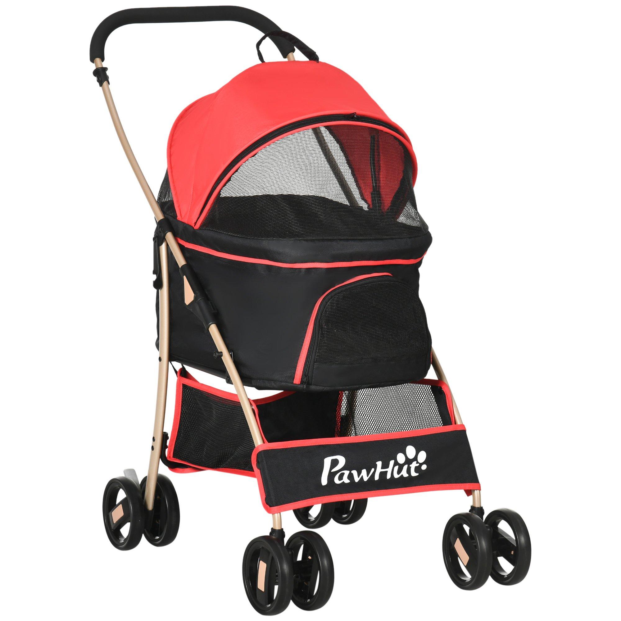 Detachable Pet Stroller, 3 In 1 Dog Cat Travel Carriage, Foldable Carrying Bag with Universal Wheels