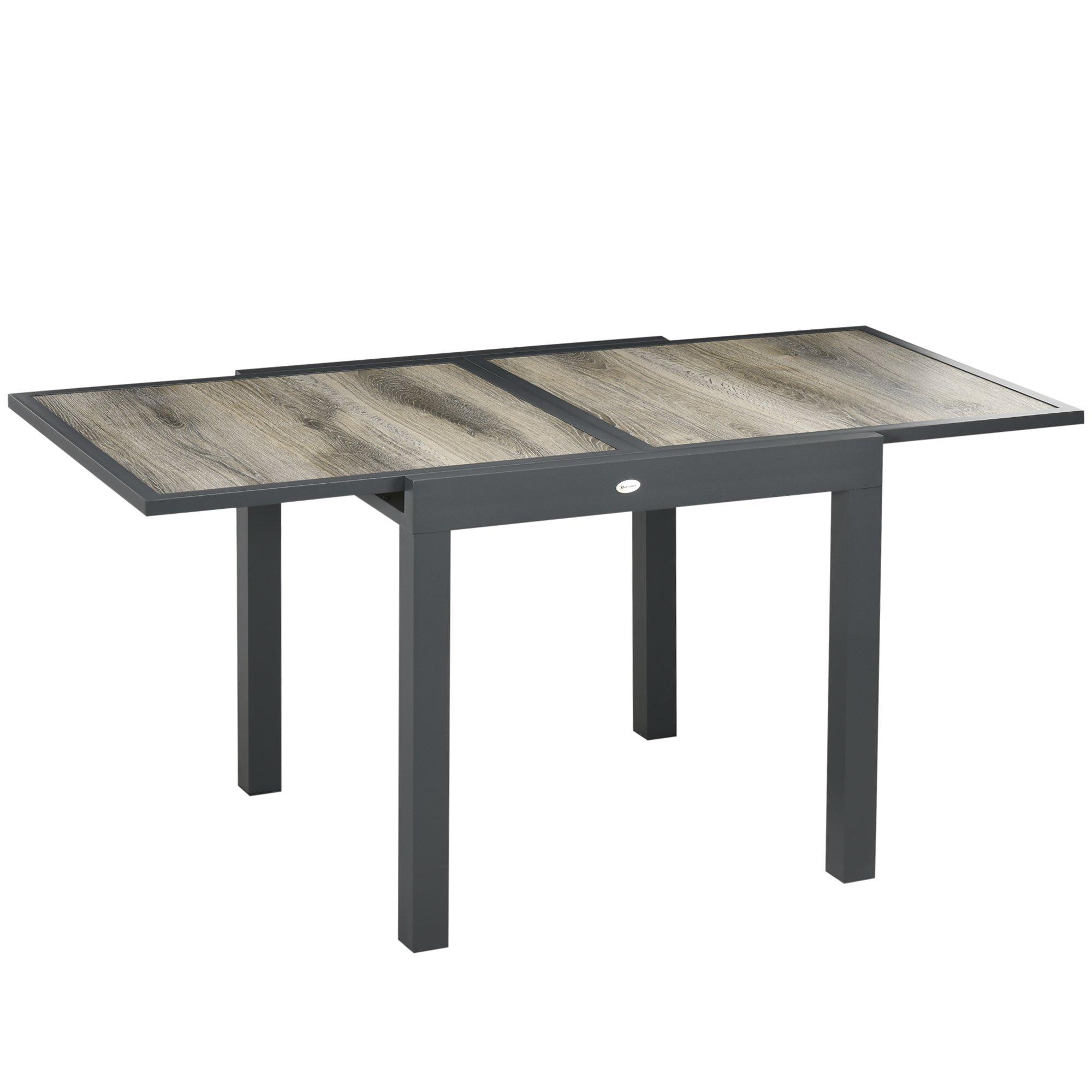Extendable Outdoor Dining Table Aluminium Rectangle Patio Table