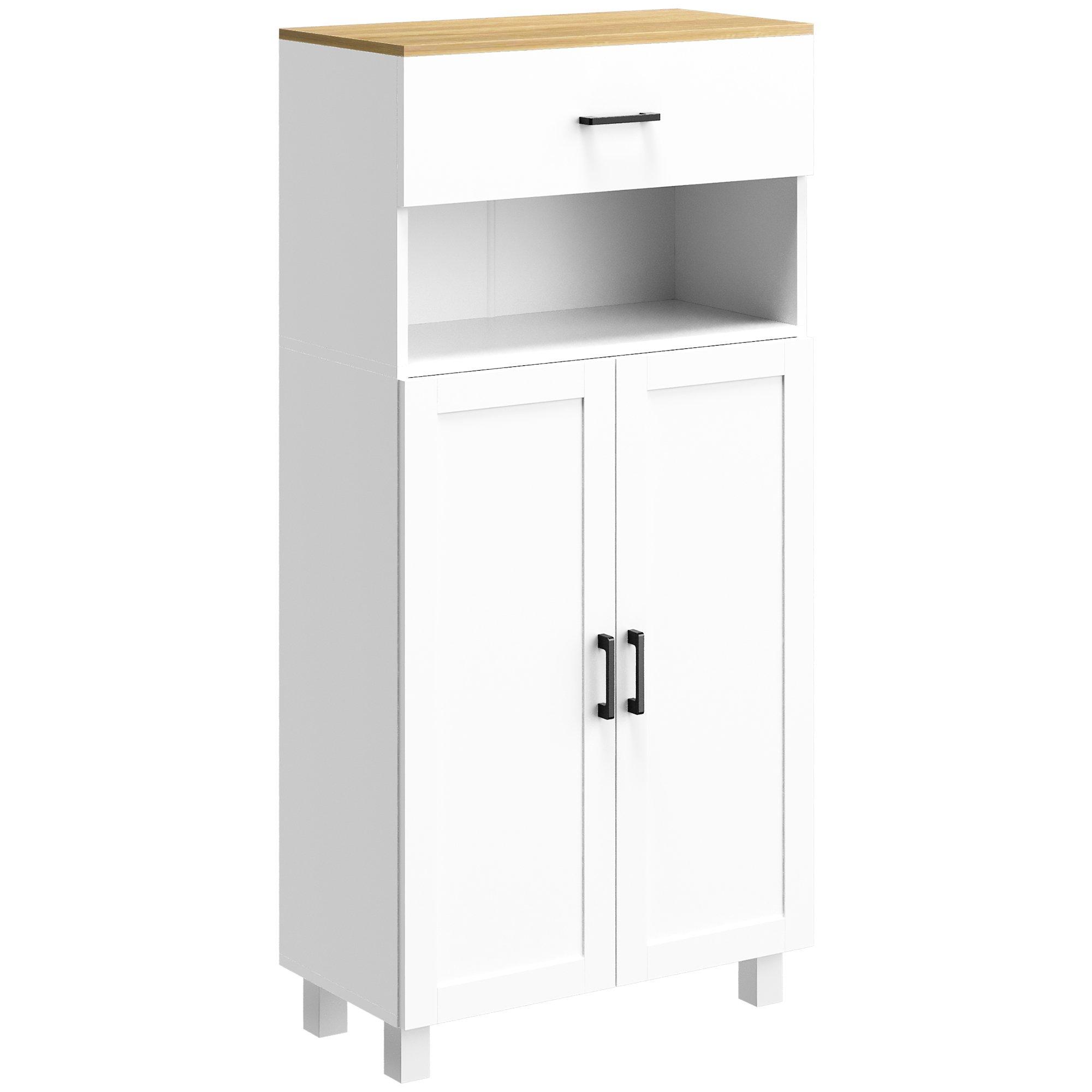 Freestanding Kitchen Storage Cabinet with Cupboard, Drawer
